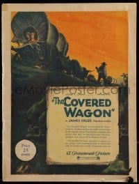 4h307 COVERED WAGON souvenir program book 1923 great Hibbiker art of pioneers on The Oregon Trail!