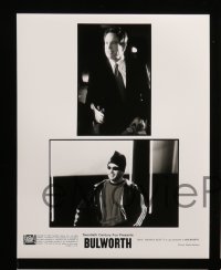 4h190 BULWORTH presskit w/ 8 stills 1998 directed by Warren Beatty, cool political artwork cover!