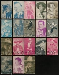 4m399 LOT OF 18 COWBOY ARCADE CARDS 1940s great portraits of male western stars!