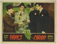 4p242 DEVIL'S CARGO LC #8 1948 John Calvert as The New Falcon with murder weapon & cops!