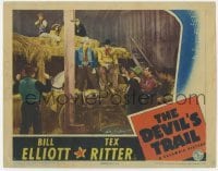 4p245 DEVIL'S TRAIL LC 1942 Wild Bill Elliott & friends ambush the bad guys inside a hay barn!