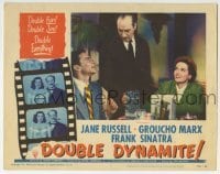 4p263 DOUBLE DYNAMITE LC #2 1952 3-shot of Groucho Marx, Jane Russell & Frank Sinatra!