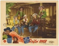 4p272 DRIFTIN' RIVER LC #7 1946 singing cowboy Eddie Dean playing with band on front porch!