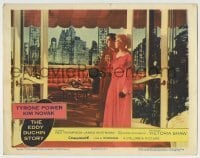 4p285 EDDY DUCHIN STORY LC 1956 Tyrone Power & sexy Kim Novak in apartment by cool city skyline!