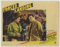 4p324 FORCED LANDING LC 1941 close up of J. Carrol Naish holding Richard Arlen at gunpoint!