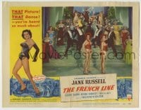 4p333 FRENCH LINE 2D LC #3 1954 Howard Hughes, sexy Jane Russell in skimpy outfit in dance number!