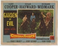 4p344 GARDEN OF EVIL LC #4 1954 Gary Cooper, sexy Susan Hayward & Richard Widmark on horseback!