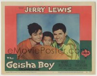 4p346 GEISHA BOY LC #1 1958 portrait of Jerry Lewis & Nobu McCarthy with young boy!