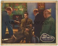 4p350 GHOST GOES WEST LC 1936 close up of Robert Donat sitting on bench by three other men!