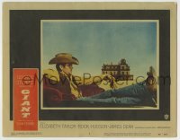 4p352 GIANT LC #2 1956 classic full-length image of James Dean in car with Reata in the background!