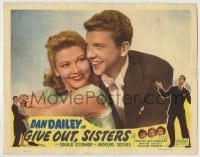 4p359 GIVE OUT SISTERS LC R1949 best close up of young Dan Dailey & pretty Grace McDonald!