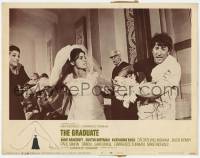 4p368 GRADUATE Embassy pre-awards LC #5 1968 Dustin Hoffman grabs Ross from Bancroft at wedding!