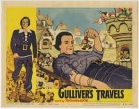 4p380 GULLIVER'S TRAVELS LC R1957 great close up of giant with Liliputian, Max & Dave Fleischer!