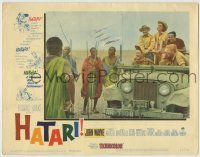 4p391 HATARI LC #4 1962 John Wayne, Kruger, Elsa Martinelli & others in jeep by African natives!