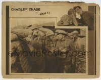 4p410 HIGH C'S LC 1930 comedian Charley Chase & soliders in trench on World War I battlefield!