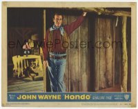 4p416 HONDO 3D LC #4 1953 best full-length image of big John Wayne standing in doorway!