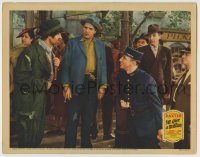 4p441 I'LL GIVE A MILLION LC 1938 Warner Baxter & cop stare at tramp John Carradine!