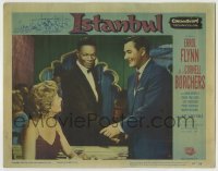 4p457 ISTANBUL LC #4 1957 great singer Nat King Cole between Errol Flynn & Cornell Borchers!