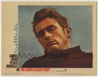 4p468 JAMES DEAN STORY LC #4 1957 best close up of the most talked about star of our time!