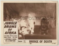 4p479 JUNGLE DRUMS OF AFRICA chapter 11 LC 1952 two people inside flaming tent, Bridge of Death!