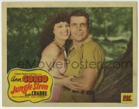 4p481 JUNGLE SIREN LC 1942 great romantic close up of sexy Ann Corio & Buster Crabbe!