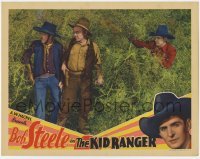 4p483 KID RANGER LC 1936 Bob Steele hides in bushes waiting to ambush two bad guys!