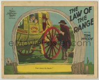 4p519 LAW OF THE RANGE LC 1928 Rex Lease holds up Joan Crawford & Tenen Holtz's stagecoach!