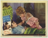 4p527 LETTER FROM AN UNKNOWN WOMAN LC #5 1948 close up of Joan Fontaine putting her kid to bed!