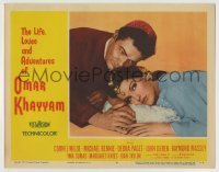 4p528 LIFE, LOVES & ADVENTURES OF OMAR KHAYYAM LC #8 1957 c/u of Cornel Wilde & sexy Debra Paget!