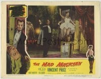 4p550 MAD MAGICIAN 3D LC 1954 Vincent Price with sexy Mary Murphy standing on table!