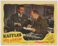 4p702 RAFFLES LC R1944 great close up of jewel thief David Niven at dinner party!