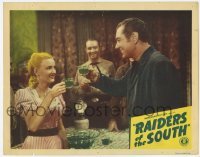 4p705 RAIDERS OF THE SOUTH LC #7 1946 c/u of Johnny Mack Brown & pretty Reno Browne toasting!