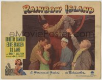 4p706 RAINBOW ISLAND LC #5 1944 Eddie Bracken clowning above pretty Dorothy Lamour & Gil Lamb!