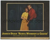 4p715 REBEL WITHOUT A CAUSE LC #4 1955 James Dean & Natalie Wood close up, Nicholas Ray classic!