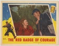 4p716 RED BADGE OF COURAGE LC #2 1951 Civil War soldier Audie Murphy flirting with pretty girl!