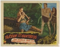 4p838 TARZAN & THE HUNTRESS LC #3 1947 c/u of Johnny Wiessmuller with bad guy in headlock!