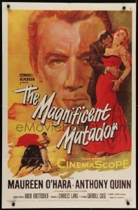 4s642 MAGNIFICENT MATADOR 1sh 1955 Budd Boetticher, Anthony Quinn, Maureen O'Hara, bullfighting art!