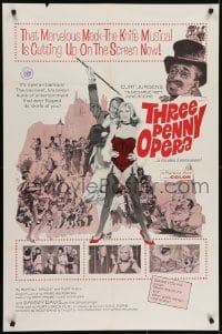 4s183 THREE PENNY OPERA int'l 1sh 1963 Die Dreigroschenoper, Curt Jurgens, wacky artwork!