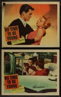 4w948 NO TIME TO BE YOUNG 2 LCs 1957 1st Robert Vaughn, too old to be teens, too young to be adults!