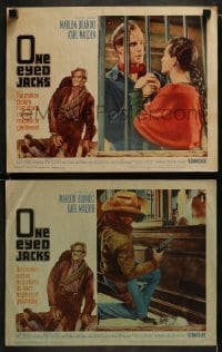 4w949 ONE EYED JACKS 2 LCs 1961 great images of star & director Marlon Brando!