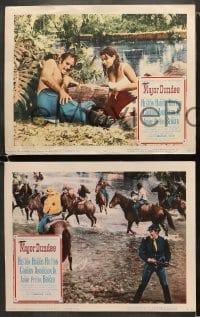 4w584 MAJOR DUNDEE 6 LCs 1965 Sam Peckinpah, Charlton Heston, dramatic Civil War battle!