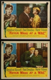 4w328 NEVER WAVE AT A WAC 8 LCs 1953 great images of Rosalind Russell + Paul Douglas!