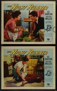 4w591 NIGHT RUNNER 6 LCs 1957 released mental patient Ray Danton romances pretty Colleen Miller!