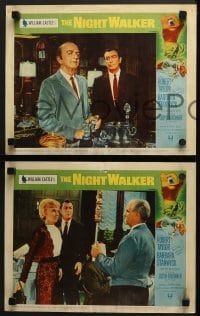 4w333 NIGHT WALKER 8 LCs 1965 William Castle directed horror, Robert Taylor, Barbara Stanwyck!