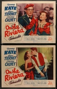 4w709 ON THE RIVIERA 4 LCs 1951 great images of Danny Kaye, sexy Gene Tierney & Corinne Calvet!