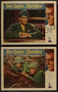 4w356 OUTSIDER 8 LCs 1962 Tony Curtis as Native American Indian Ira Hayes of Iwo Jima!