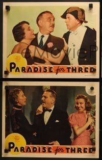 4w713 PARADISE FOR THREE 4 LCs 1938 Robert Young, pretty Florence Rice + Morgan, Edna May Oliver!