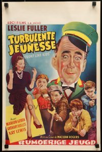 4y211 FRONT LINE KIDS Belgian 1940s Maclean Rogers, wacky art of Leslie Fuller, Marion Gerth!