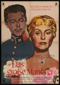 4y169 GRAND MANEUVER East German 23x33 1956 Michele Morgan & Gerard Philipe, Rene Clair, different!