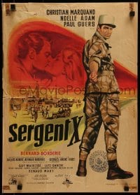 4y700 SERGENT X French 16x22 1960 full-length Jean Mascii art of Legionnaire Christian Marquand!